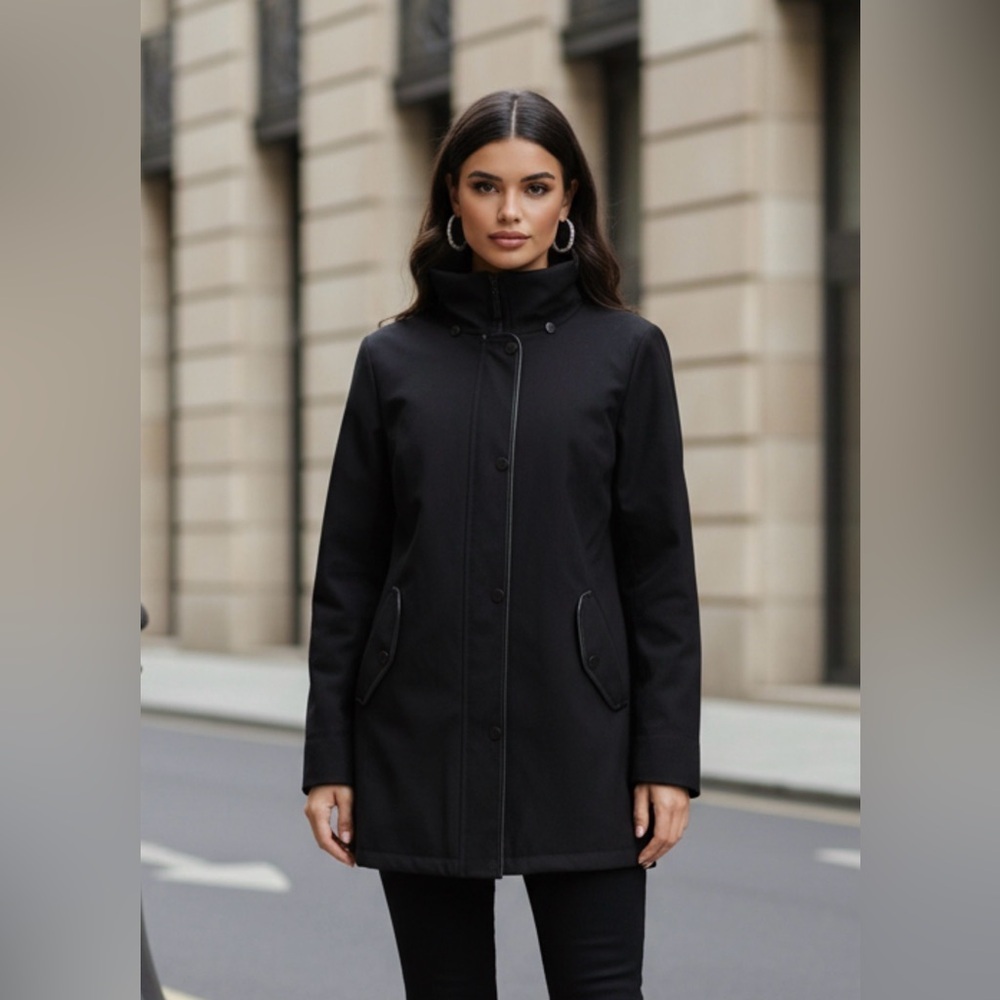 Alia Women's Black Trench Coat